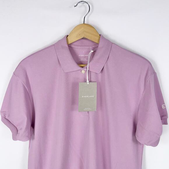 NWT Everlane The Organic Cotton Polo Shirt Short Sleeve Women's Small Mauve - Picture 2 of 15